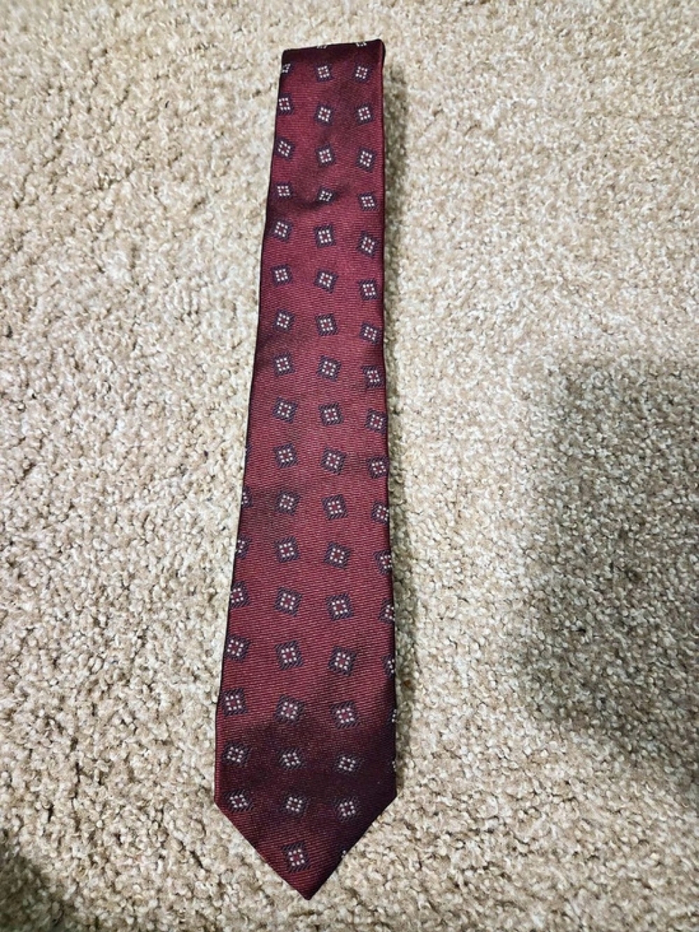 SUITSUPPLY Geometric Pattern Tie Red & Black